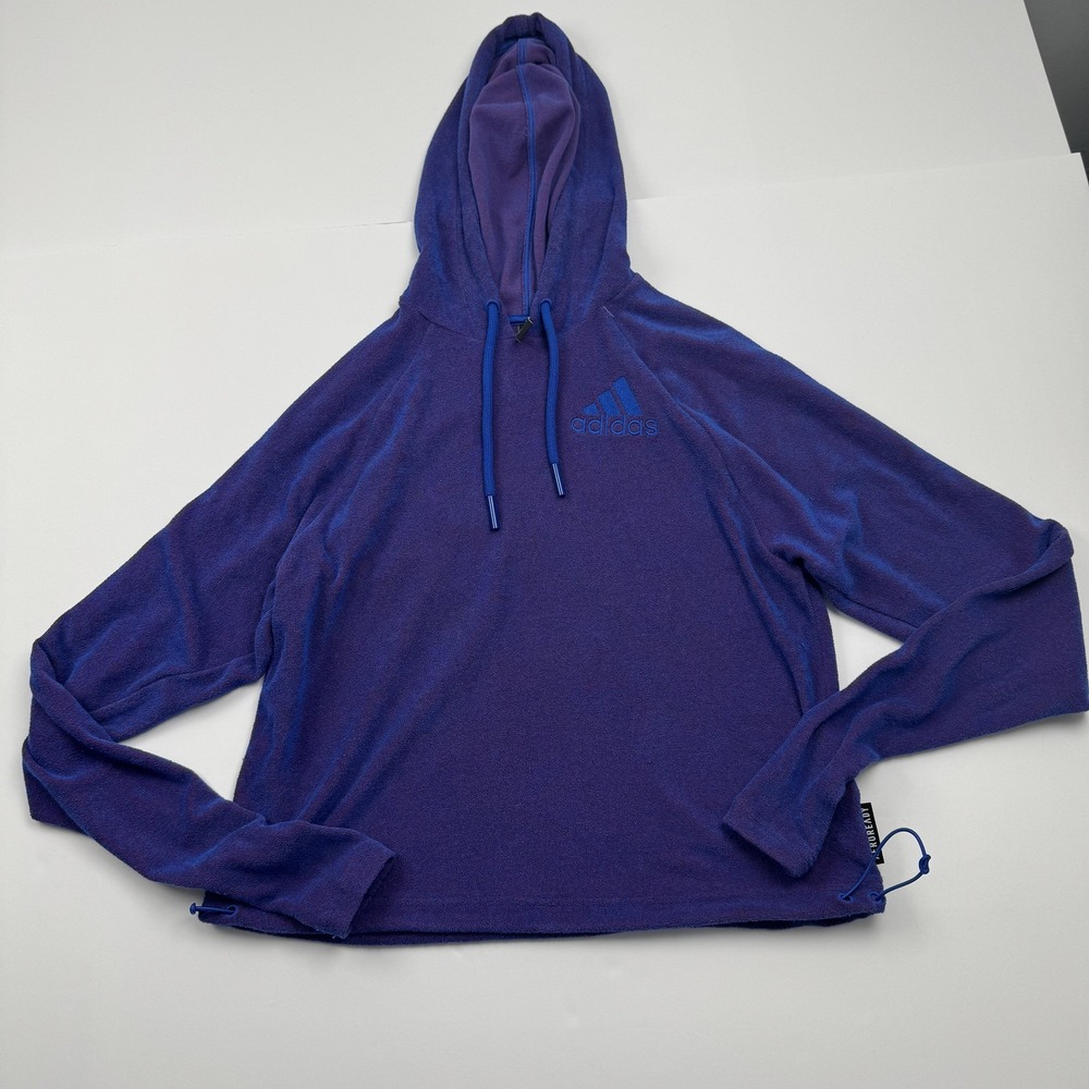 Adidas Hoodie Womens XS Purple Blue AEROREADY Pullover Lightweight Drawstring